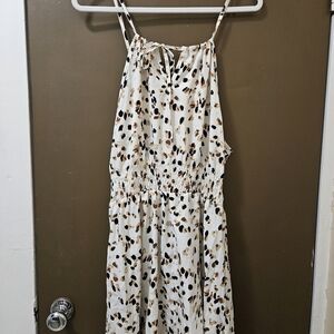 Shein Spotted Sleeveless Midi Dress